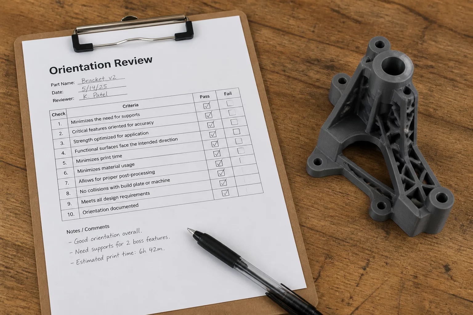 Print Orientation Review Sheet